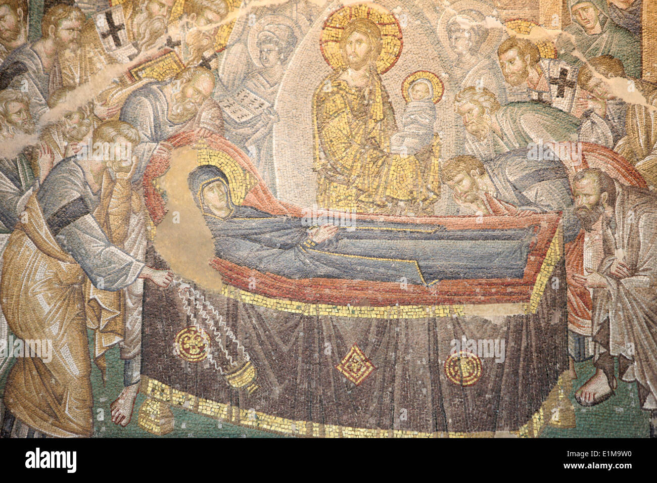 Chora Kirche Museum: Tod der Jungfrau Mosaik (Coimesis) Stockfoto