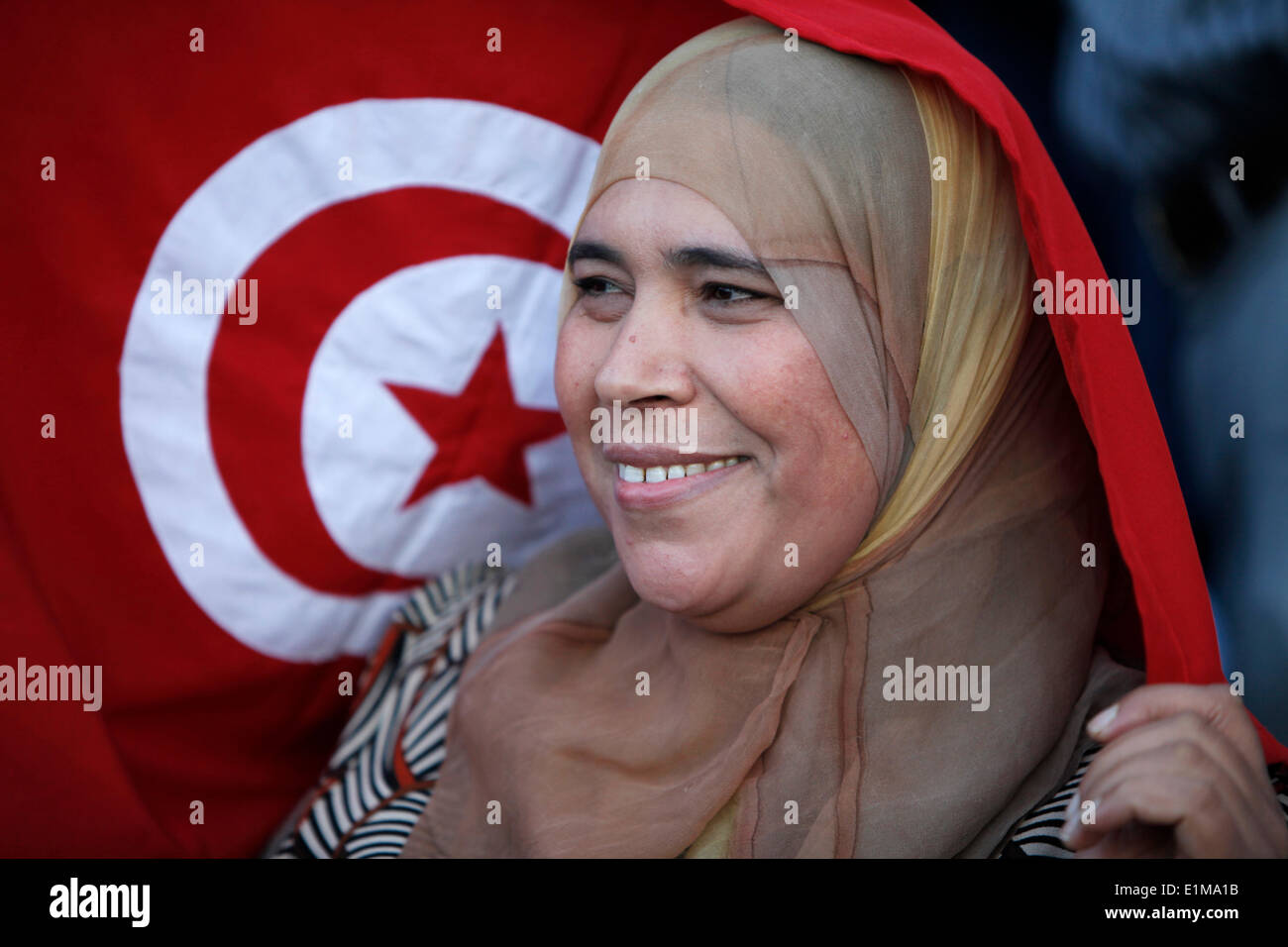 Ennahada islamistischen Partei Rallye in Ben Arous, Tunesien Stockfoto