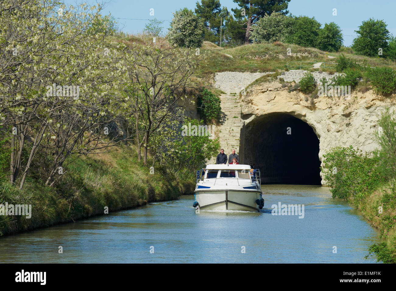 Frankreich, Languedoc-Roussillon, Hérault Depatment, Malpas Tunel, Canal du Midi Stockfoto