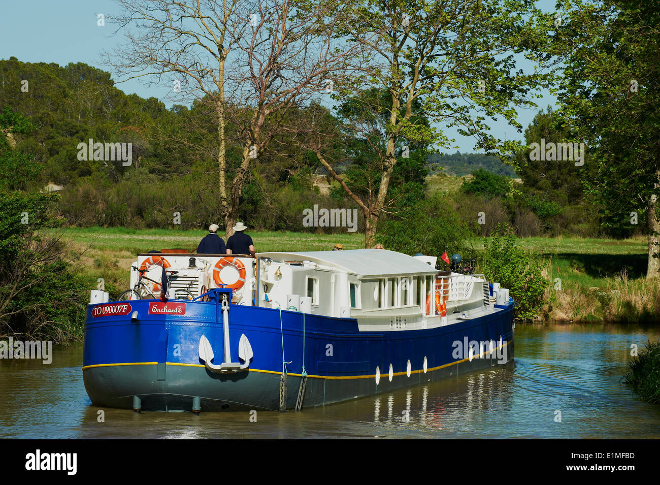 Frankreich, Languedoc-Roussillon, Aude (11), Schifffahrt auf dem Canal du Midi Stockfoto