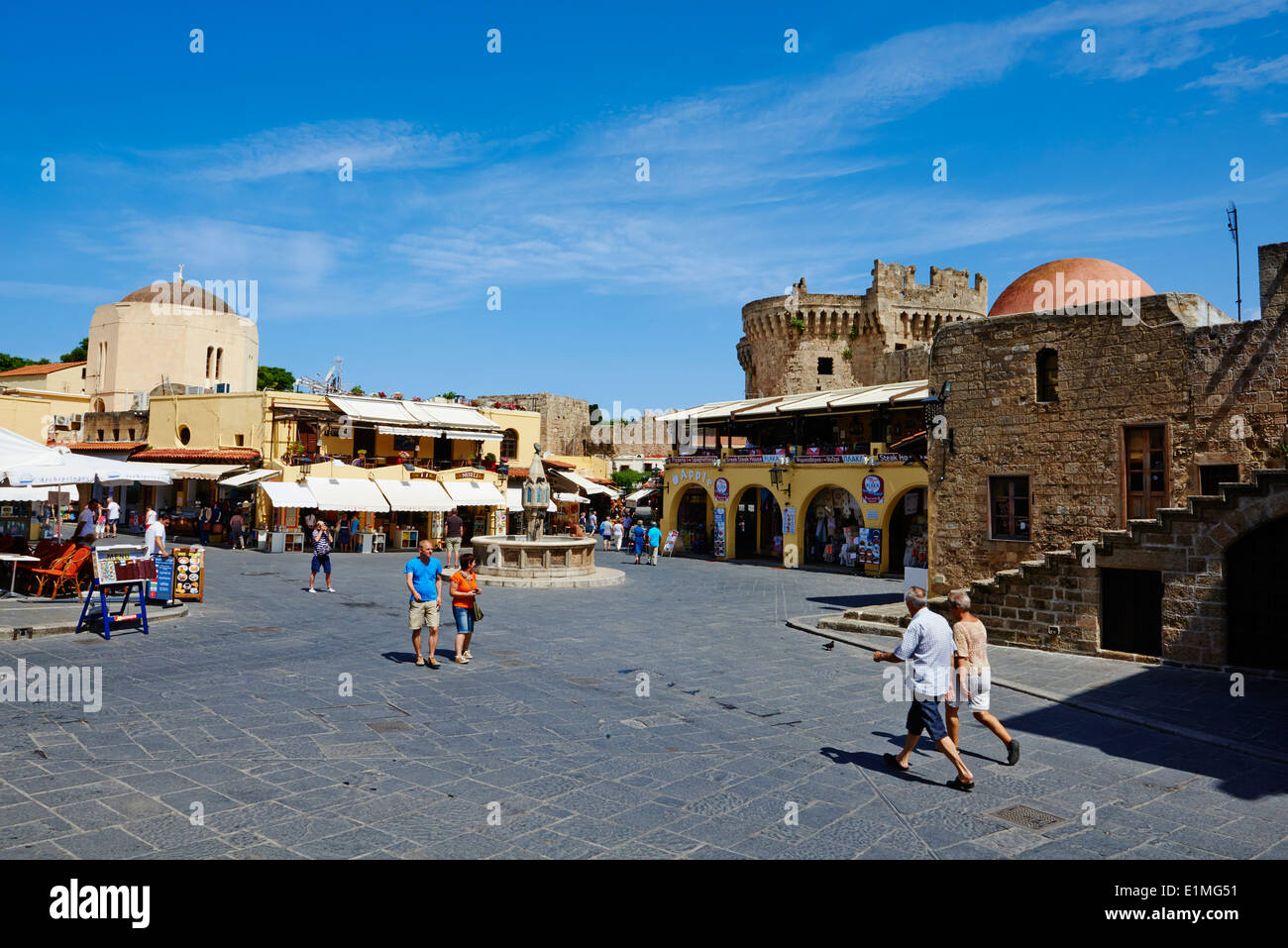 Griechenland, Dodekanes, Rhodos Insel, Rhodos Stadt, Wort der UNESCO, Ipocratous (Hippokrates) Platz Stockfoto