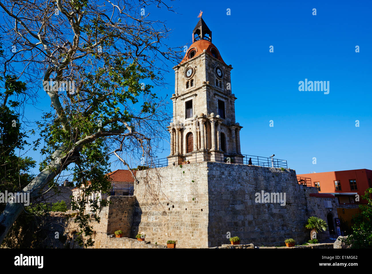 Griechenland, Dodekanes, Rhodos, Rhodos Stadt, Unesco Wort Erbe, Clock Tower Stockfoto