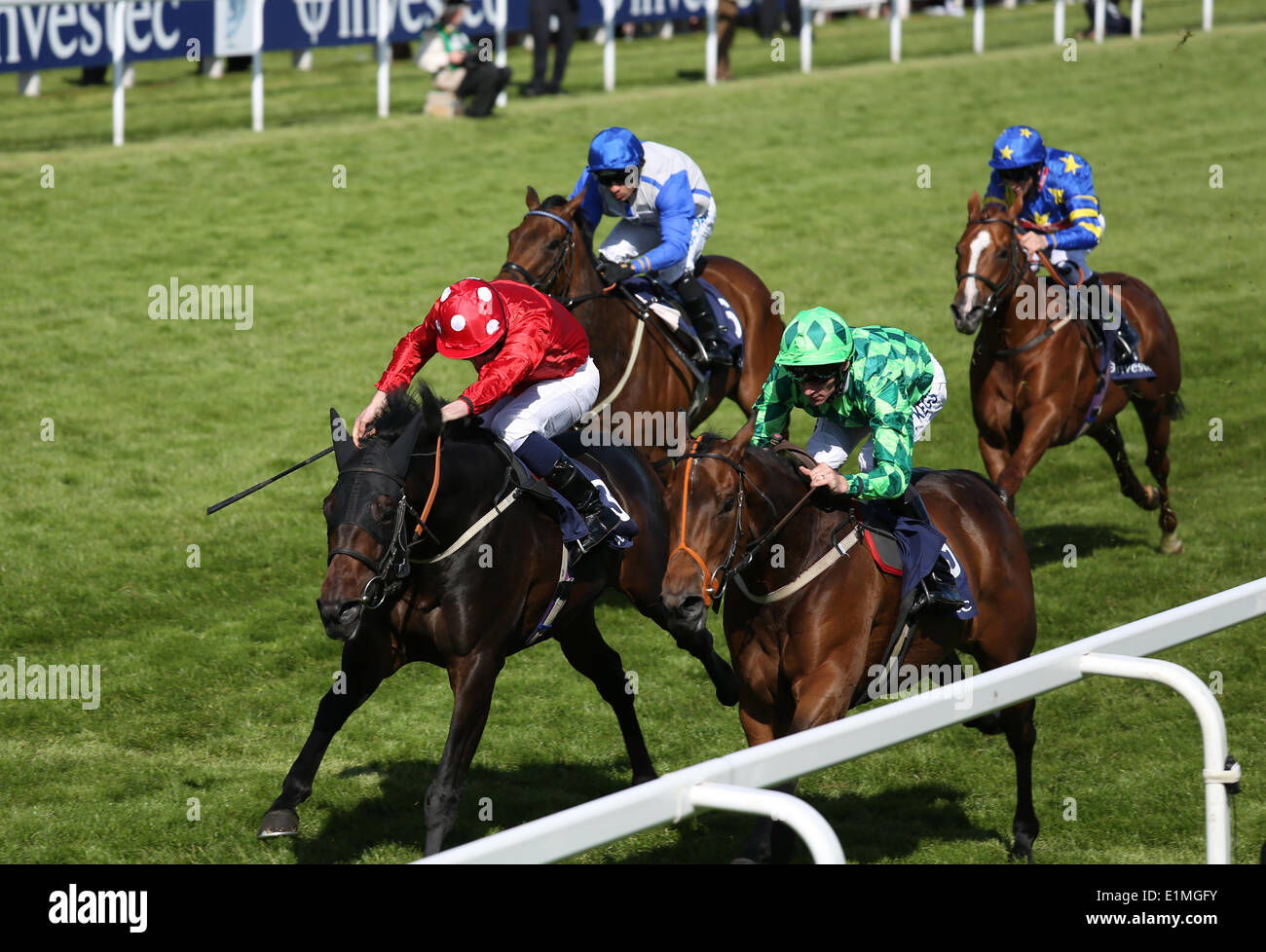 Epsom, UK. 6. Juni 2014. Das ist der Geist unter Daniel Tudhope gewinnt die Investec Surrey Einsätze während der Ladies Day von Epsom Derby Festival 2014. Bildnachweis: Aktion Plus Sport/Alamy Live-Nachrichten Stockfoto