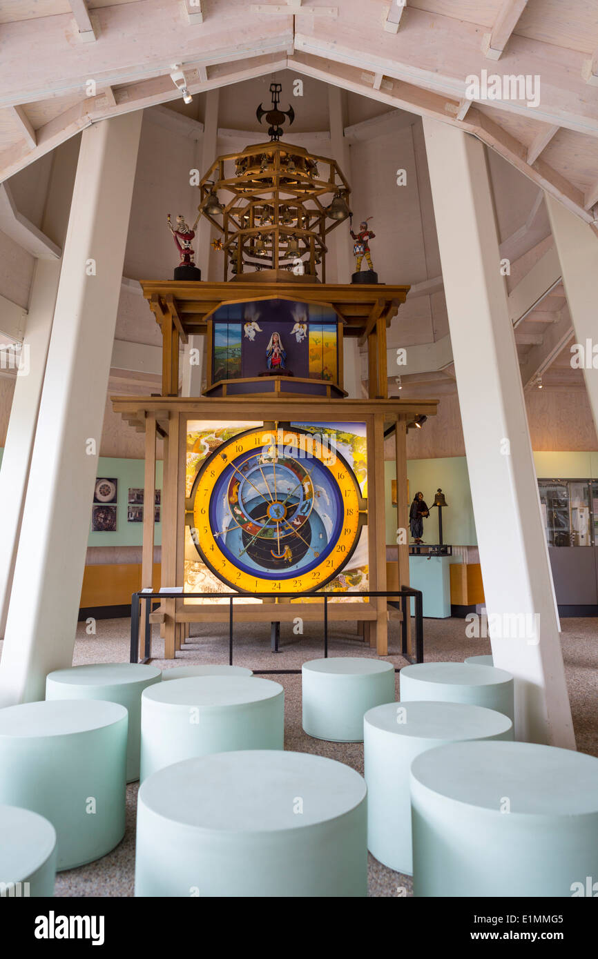 Astronomische Uhr im niederländischen Bell und Natur Musée 'Klok de Peel' in Asten Stockfoto