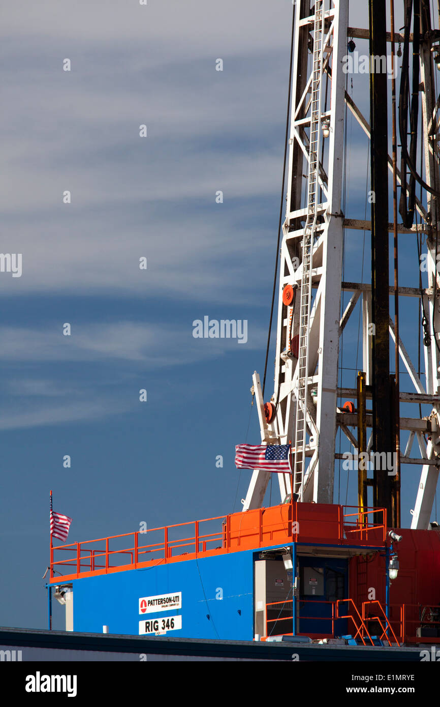 Watford Stadt, North Dakota - Öl-Produktion in der Bakken Shale Formation. Stockfoto