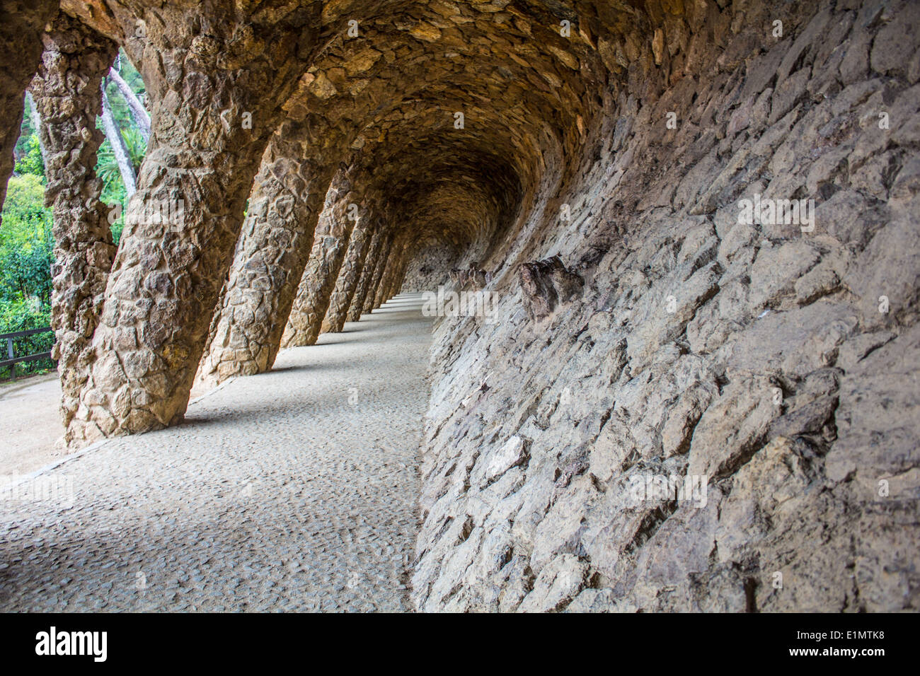 Laundry Room Portikus Park Güell, Barcelona Stockfoto