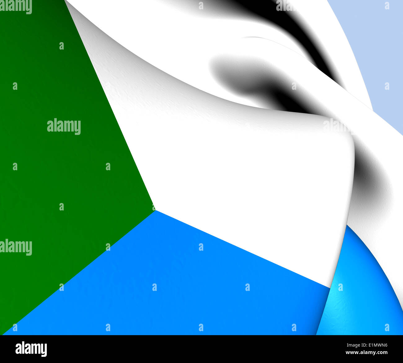 Flagge von Khabarovsk Krai, Rußland. Hautnah. Stockfoto