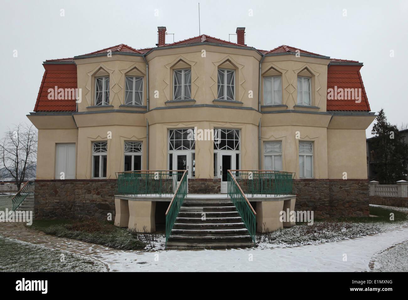 Bauer Villa in der Nähe von Libodřice Kolín in Südböhmen, Tschechien. Die Villa wurde von der tschechischen Architekten Josef Gočár wurde 1912-1913 gebaut. Stockfoto