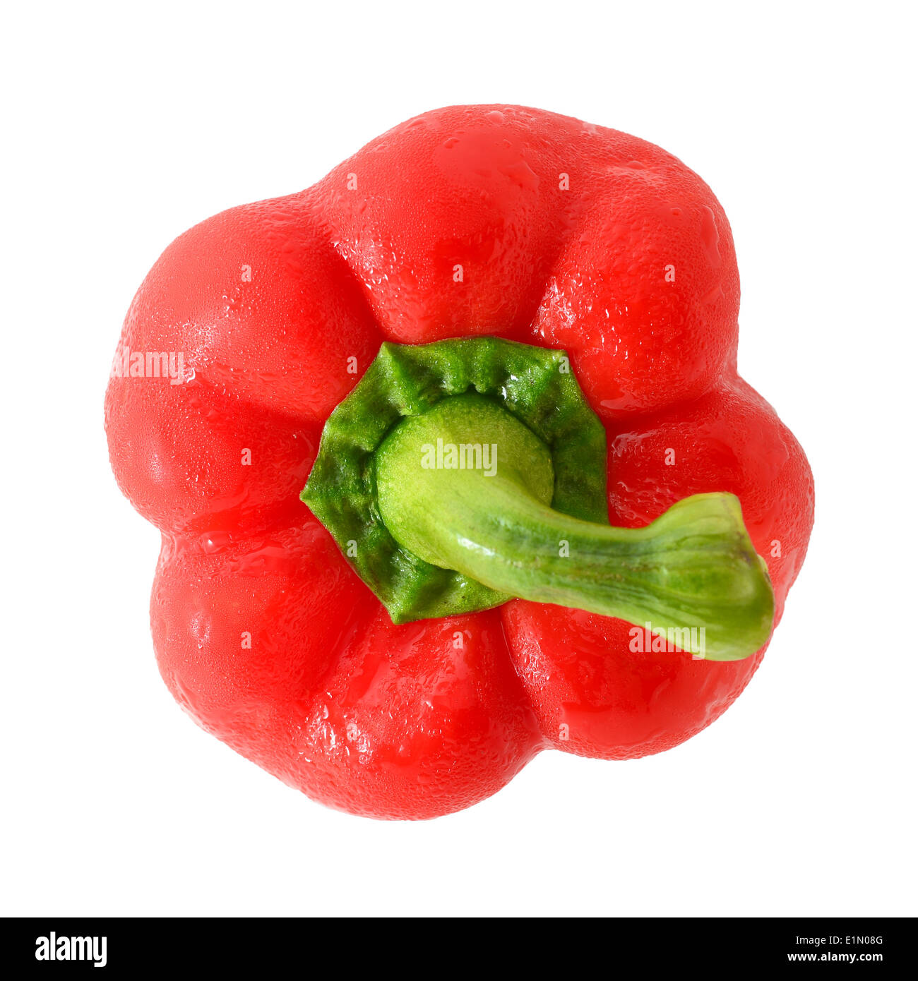 Rote Paprika mit Beschneidungspfad isoliert Stockfoto
