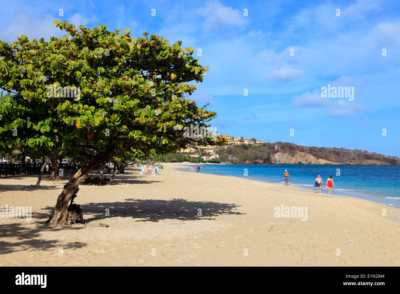 Ansicht Süd Grand Anse Strand in Richtung Quarantäne Point, St. George, Grenada, West Indies Stockfoto