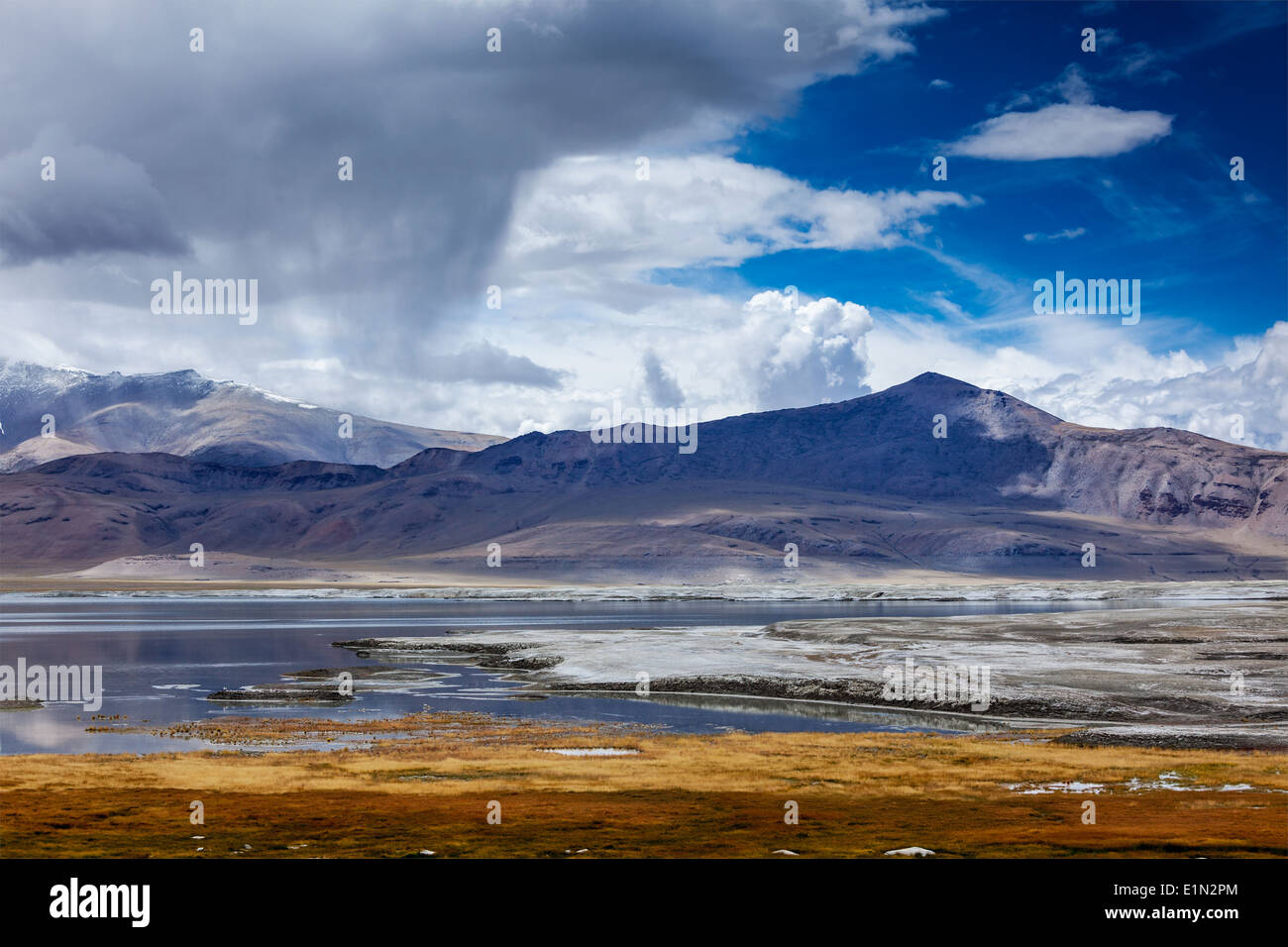 Tso Kar - schwankende Salzsee im Himalaya. Rapshu, Ladakh, Jammu und Kaschmir, Indien Stockfoto