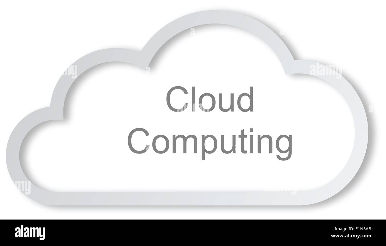 Cloud-computing-Konzept auf weißem Hintergrund Stockfoto