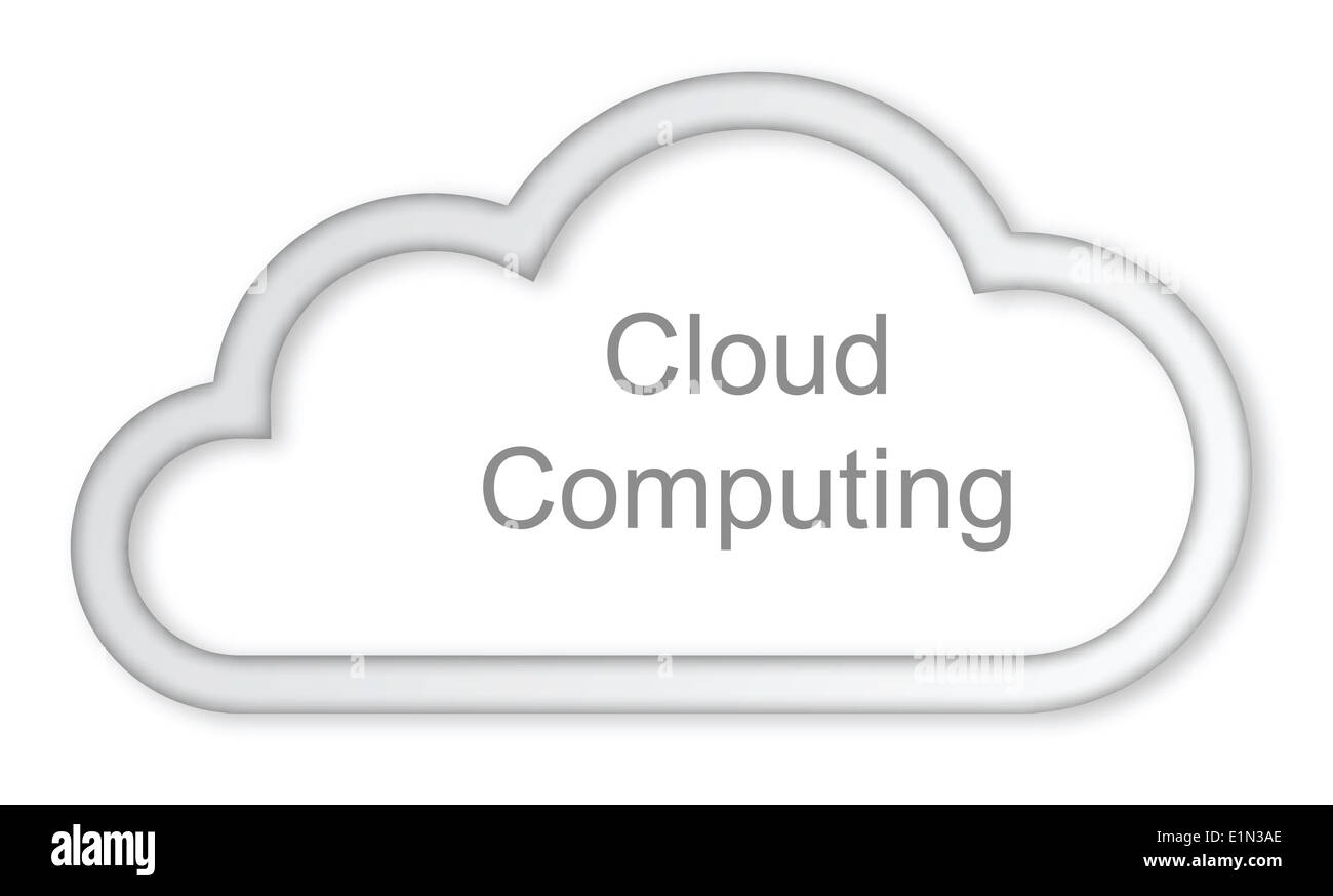 Cloud-computing-Konzept auf weißem Hintergrund Stockfoto