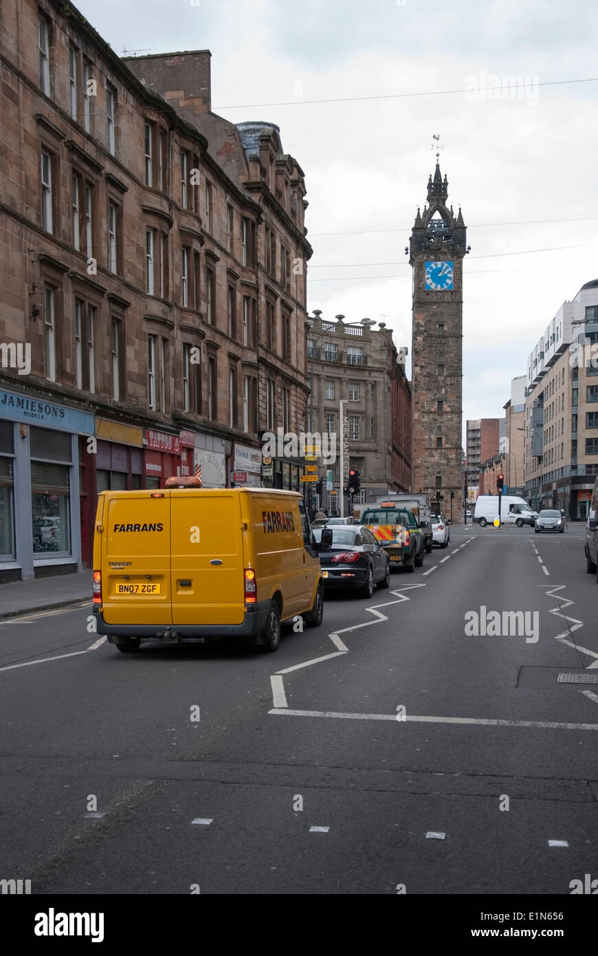 Glasgow Kreuz und Tolbooth Steeple suchen nördlich von reichsten Glasgow Schottland Stockfoto