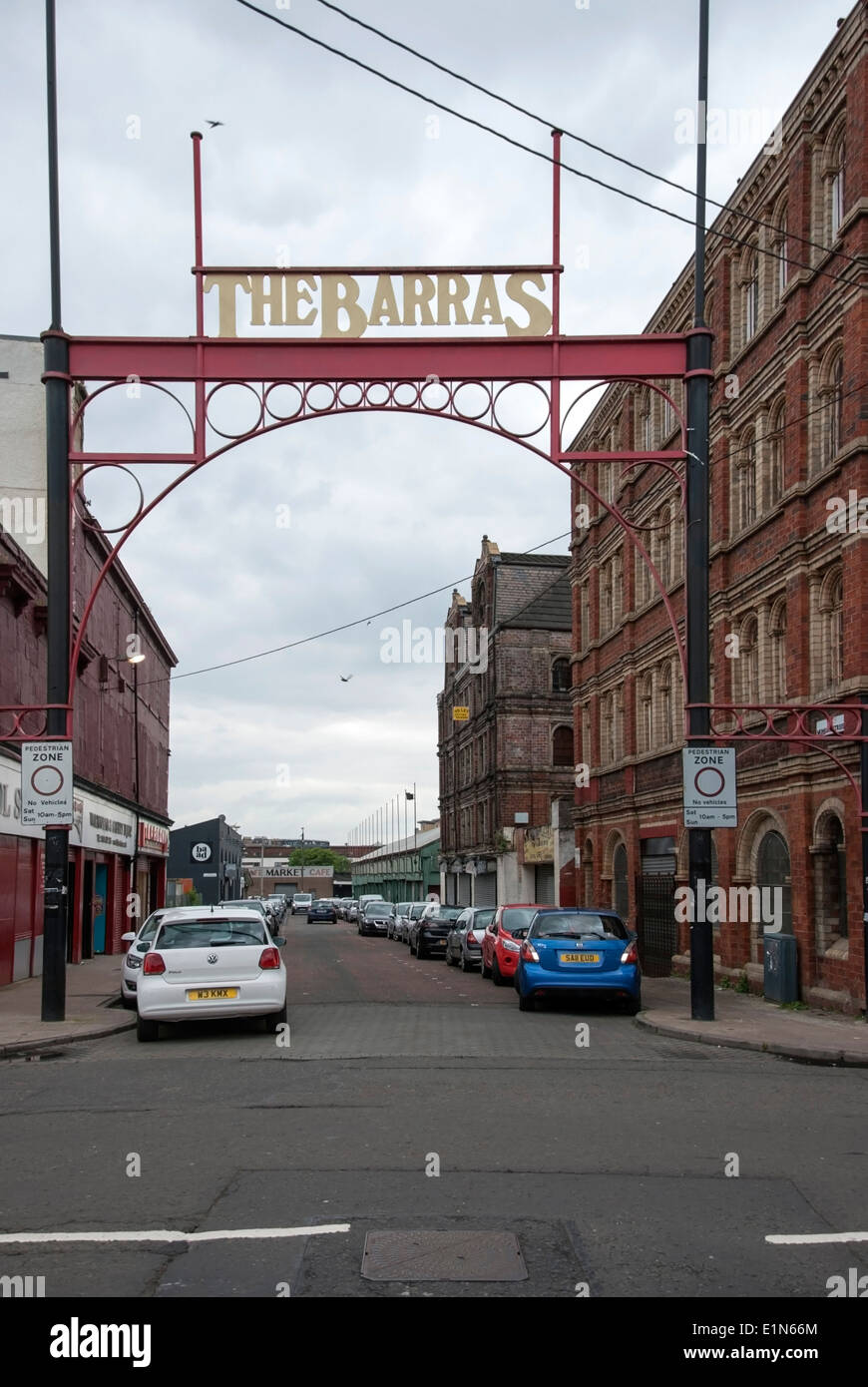 Eingang Tor von Bain Straße auf den Weltmarkt berühmten Glasgow Barras Stockfoto