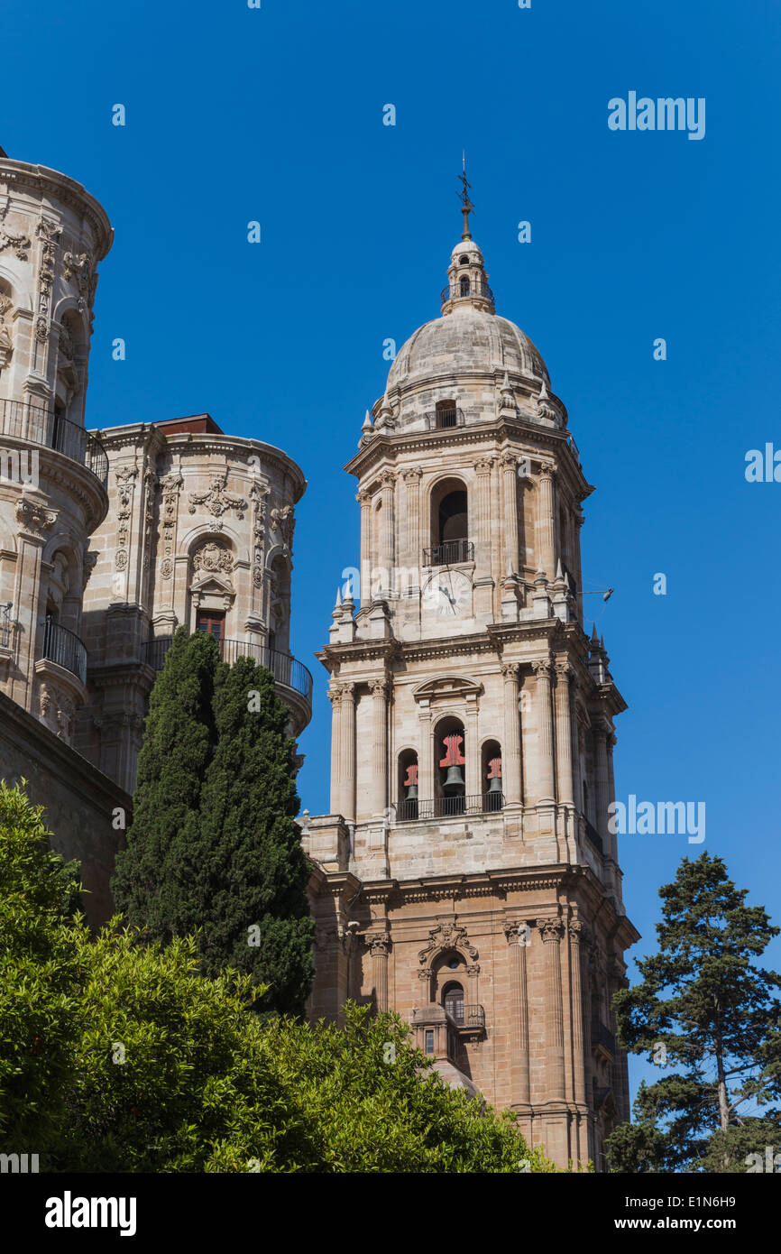 Malaga, Provinz Malaga, Costa Del Sol, Andalusien, Südspanien. Die Renaissance-Kathedrale. Stockfoto