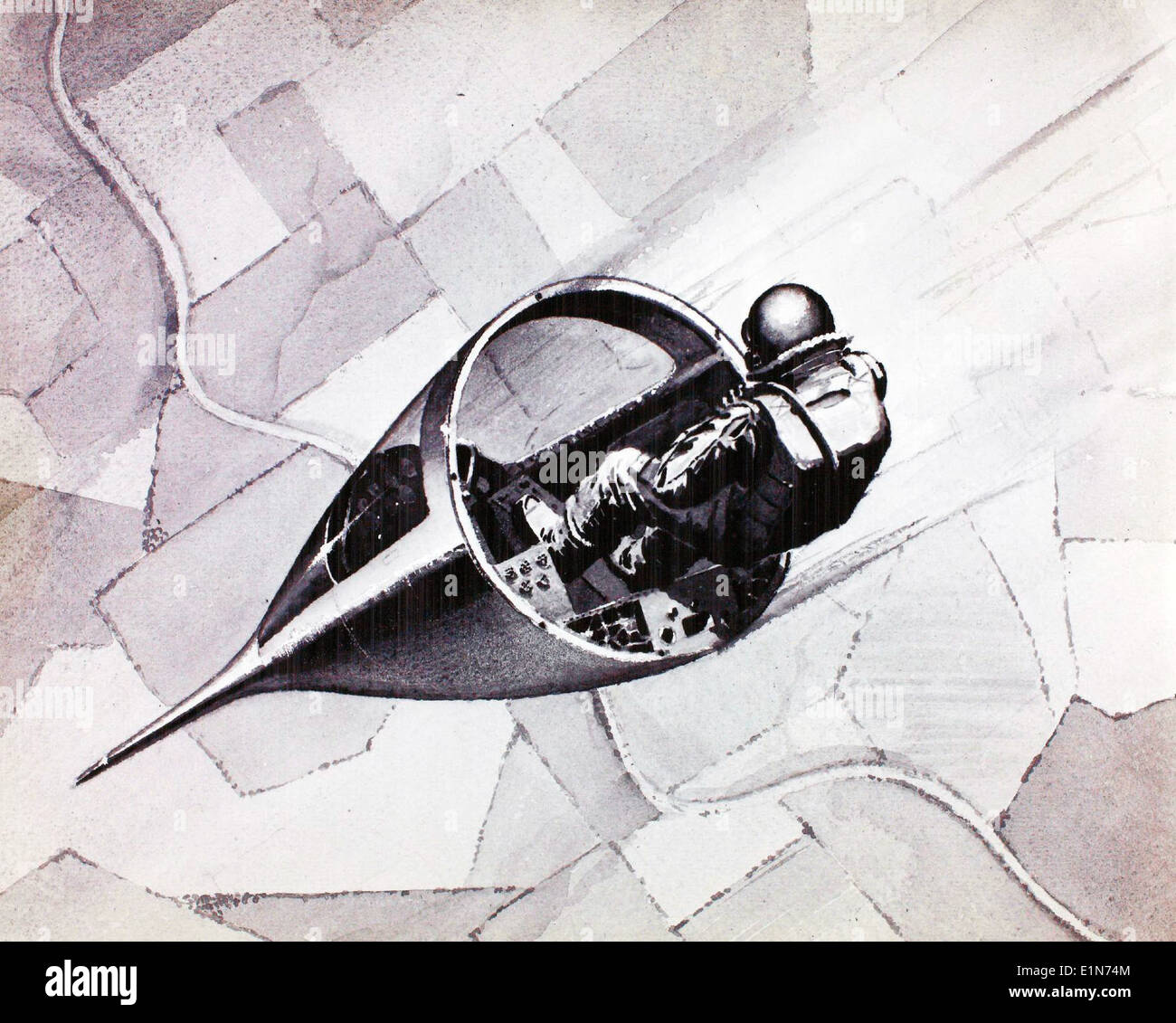 Die Douglas D-558-2 ist ein Versuchsflugzeug für Hochgeschwindigkeitsforschung, das Teil der Charles M. Daniels Collection war. Stockfoto