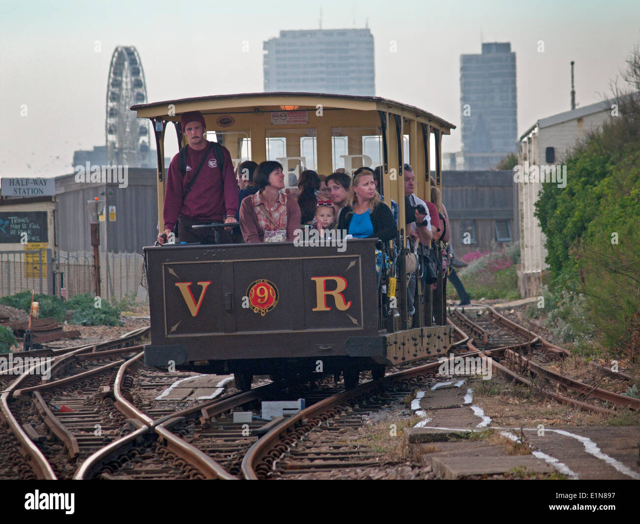 Das Volk Electric Railway in Brighton Stockfoto