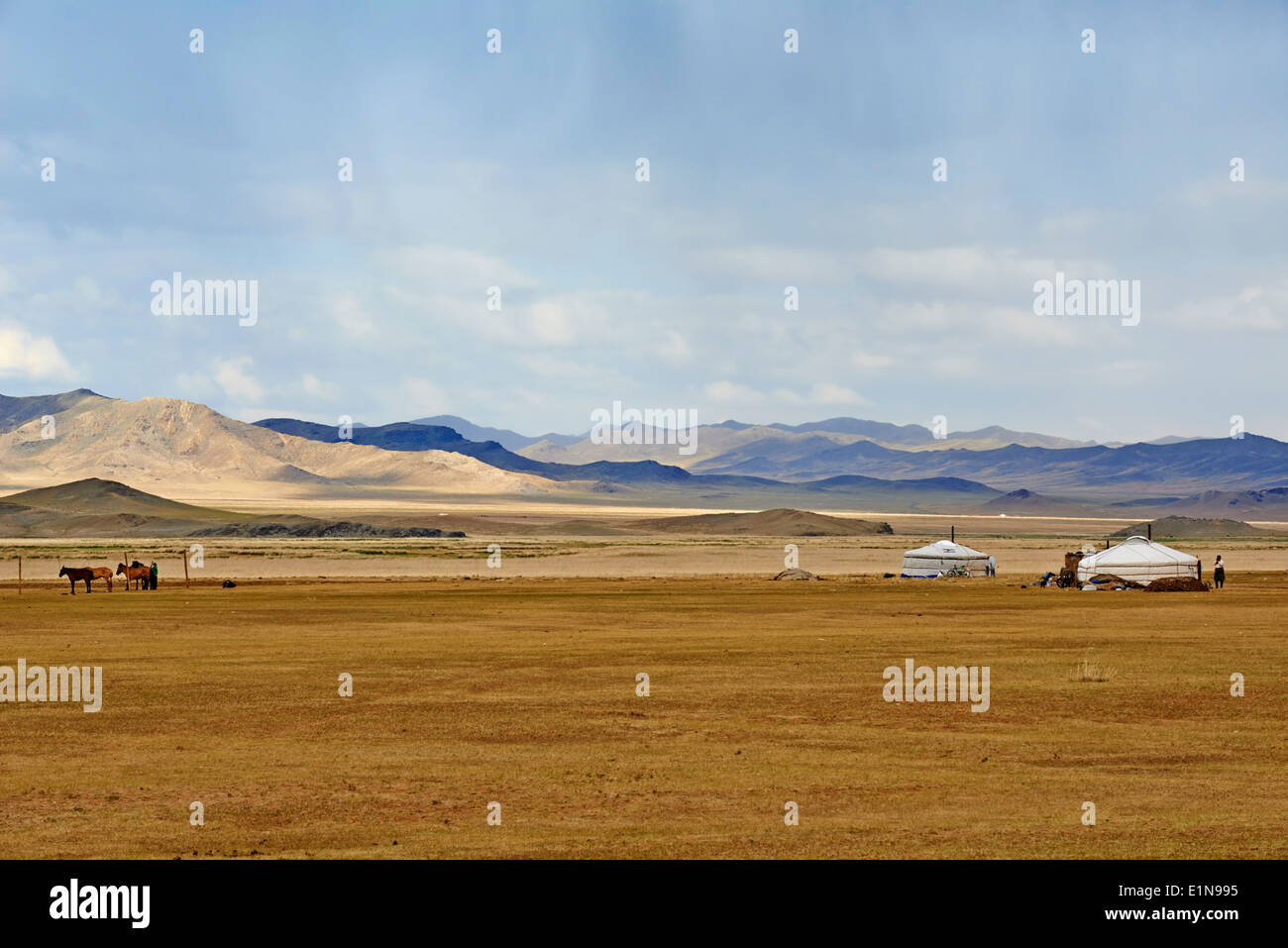 Mongolei, Tov Provinz, Nomadencamp Stockfoto
