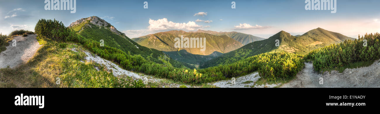 Landschaft, Blick vom Sivy Vrch in Richtung Rohace Stockfoto