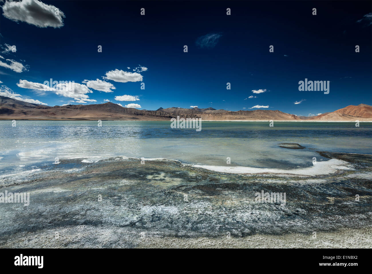Tso Kar - schwankende Salzsee im Himalaya. Rapshu, Ladakh, Jammu und Kaschmir, Indien Stockfoto