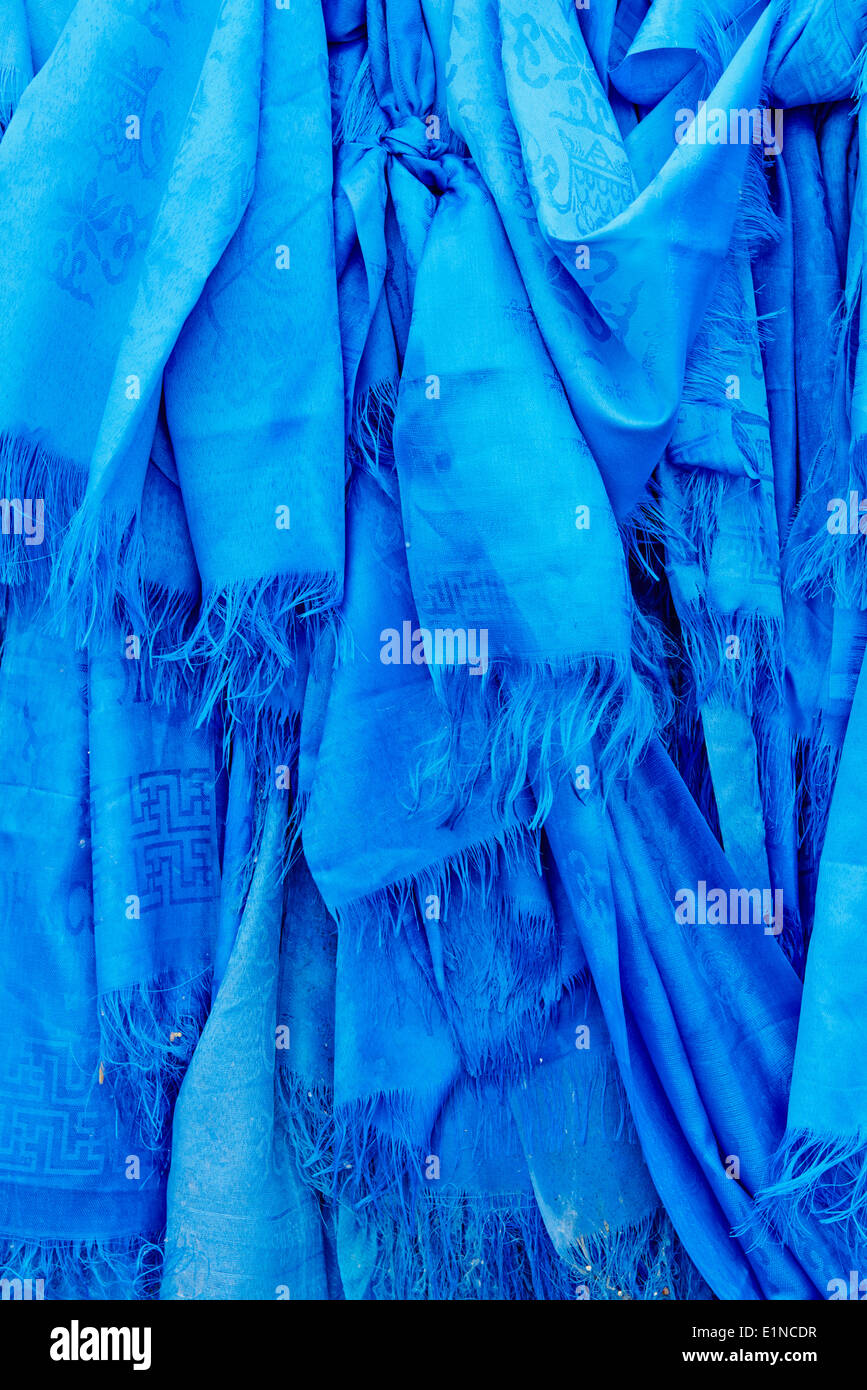 Mongolei, Ovorkhangai Provinz, Khatak, buddhistische Flagge zu beten Stockfoto