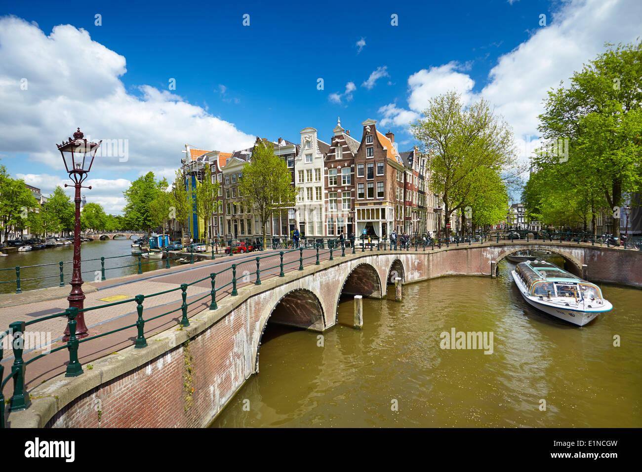 Amsterdamer Kanal - Holland Niederlande Stockfoto