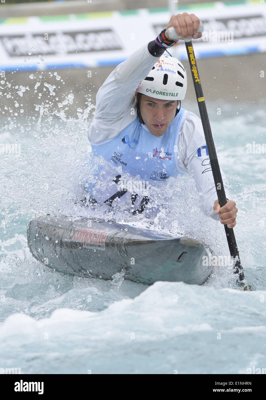 Waltham Cross, Hertfordshire, UK. 7. Juni 2014. Italiens ROBERTO COLAZINGARI Befugnisse nach vorne, während die C1-Herren-Halbfinale im Lee Valley White Water Centre: Steve FlynnZUMA Presse Credit: Steve Flynn/ZUMA Wire/ZUMAPRESS.com/Alamy Live News Stockfoto