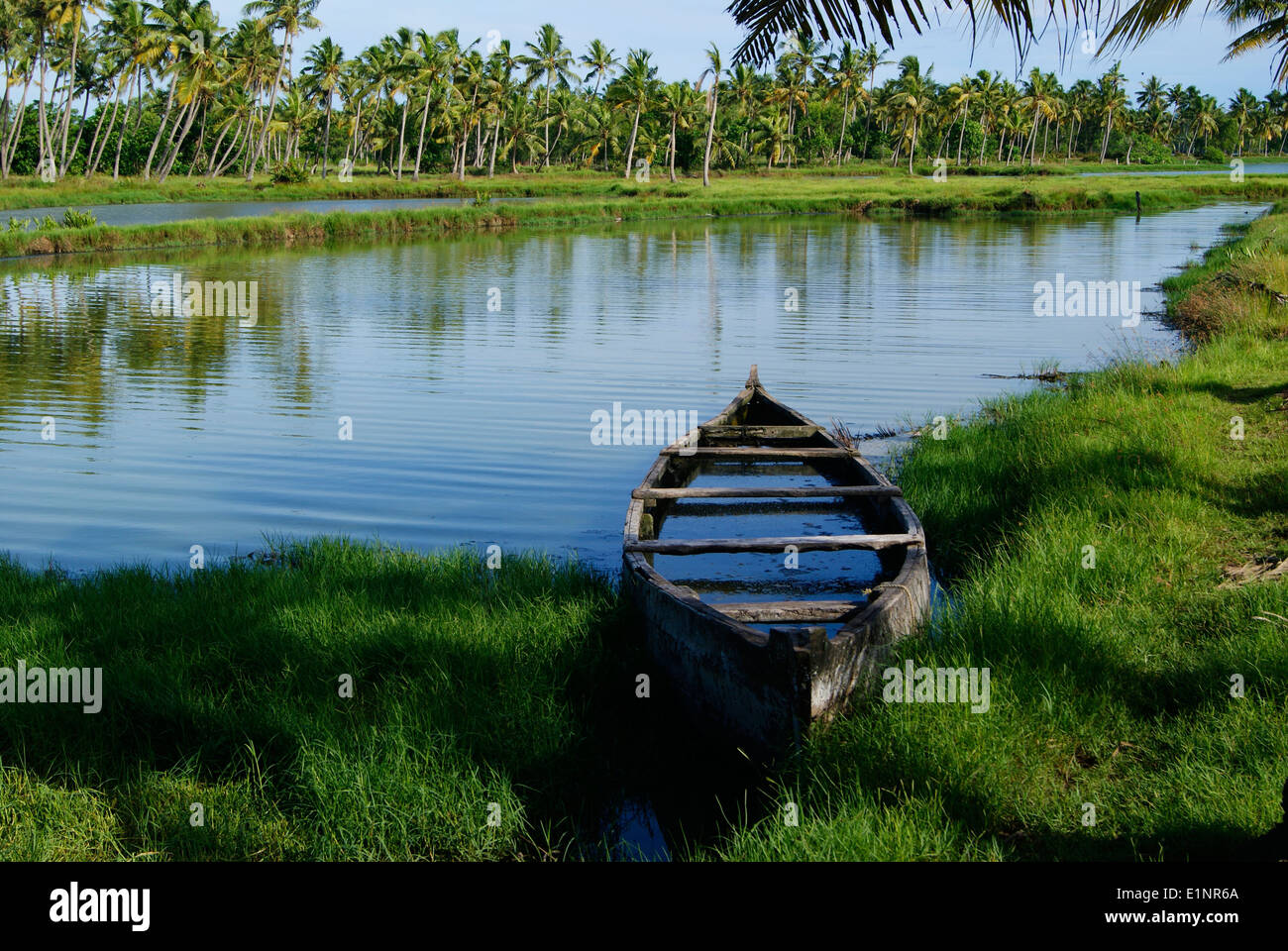 Wunderschöne Kerala Backwaters Indien Stockfoto