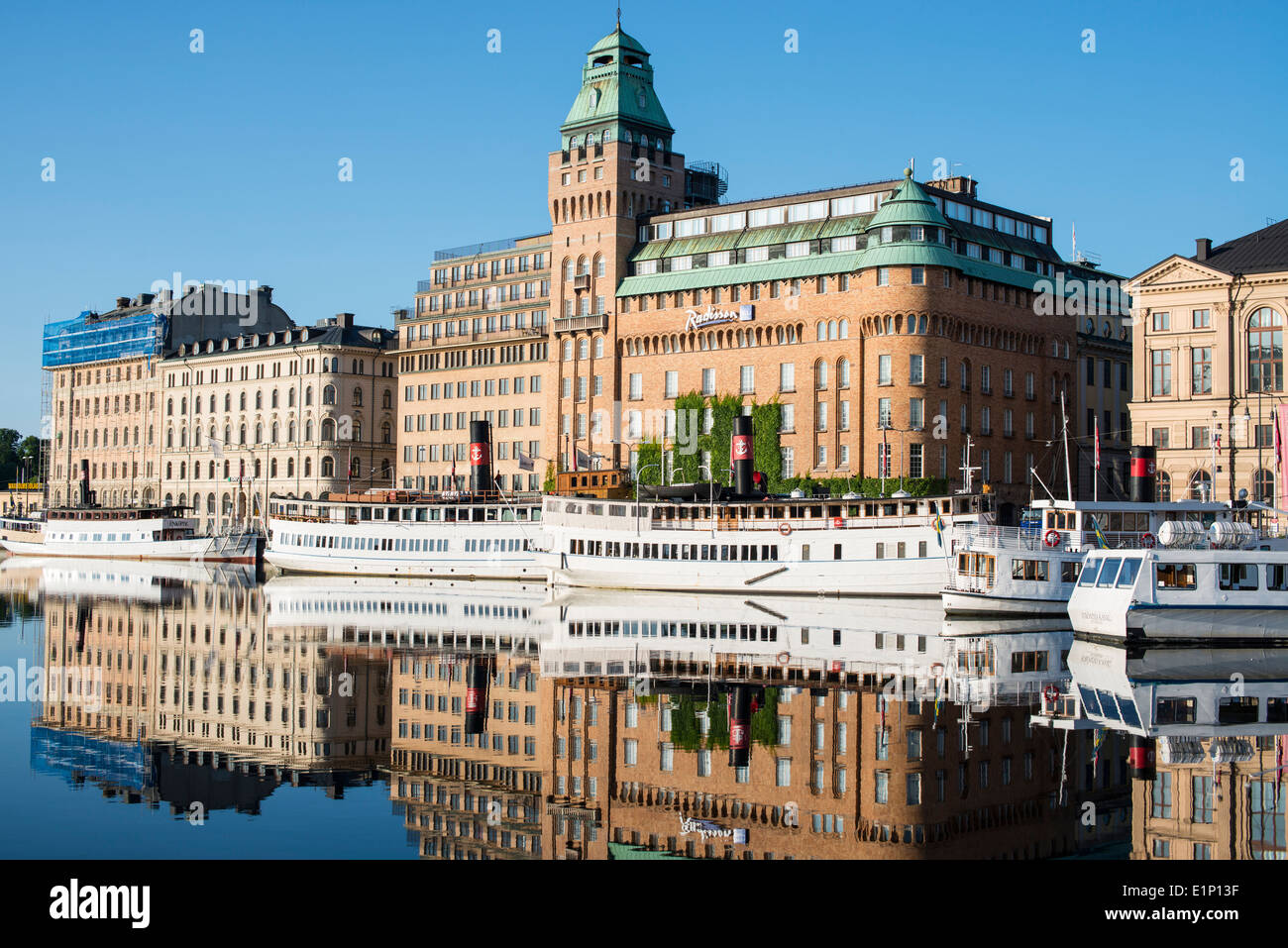 Ruhiger Morgen, Nybroviken, Stockholm Stockfoto