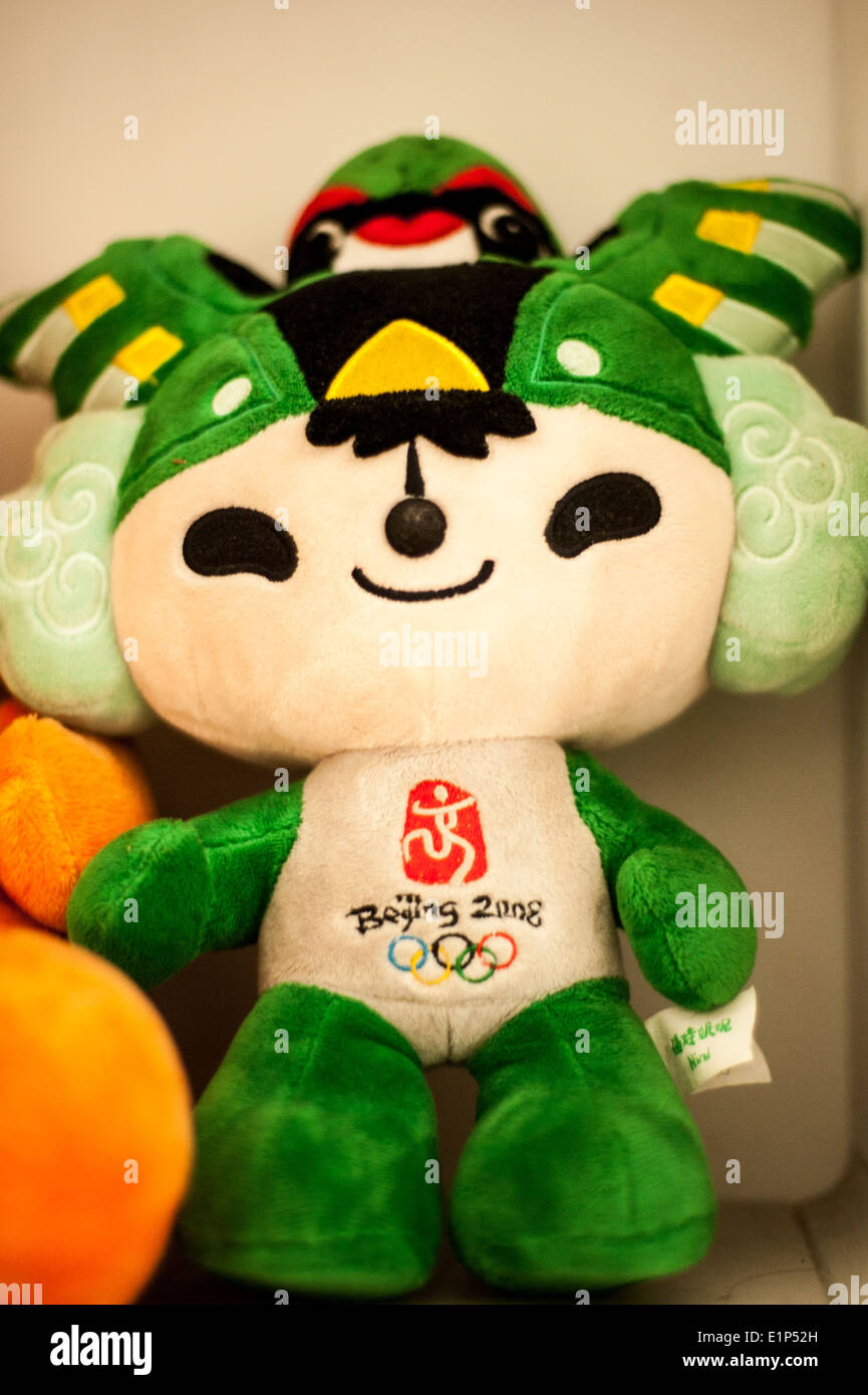 Stofftier der Olympischen Spiele 2008 in Peking Stockfoto
