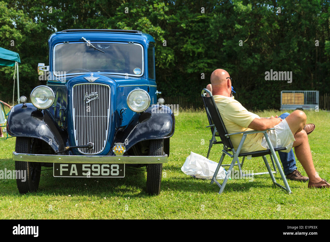 Austin Seven auf dem Display an Bromley Pageant des Autofahrens zeigen. Stockfoto