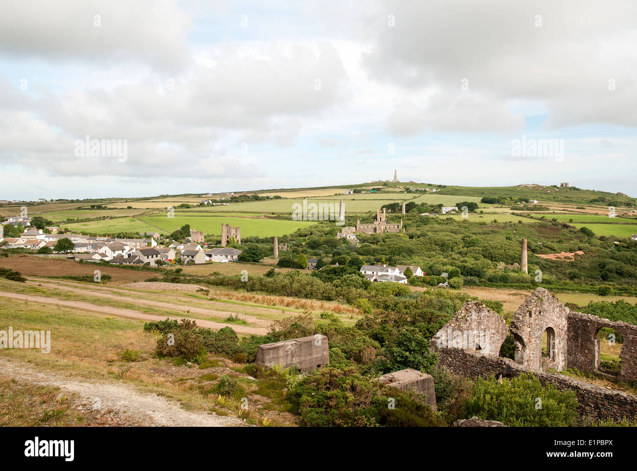 Teil des Bereichs "große flache Lode" Bergbau zwischen Redruth und Camborne in Cornwall, England, uk Stockfoto