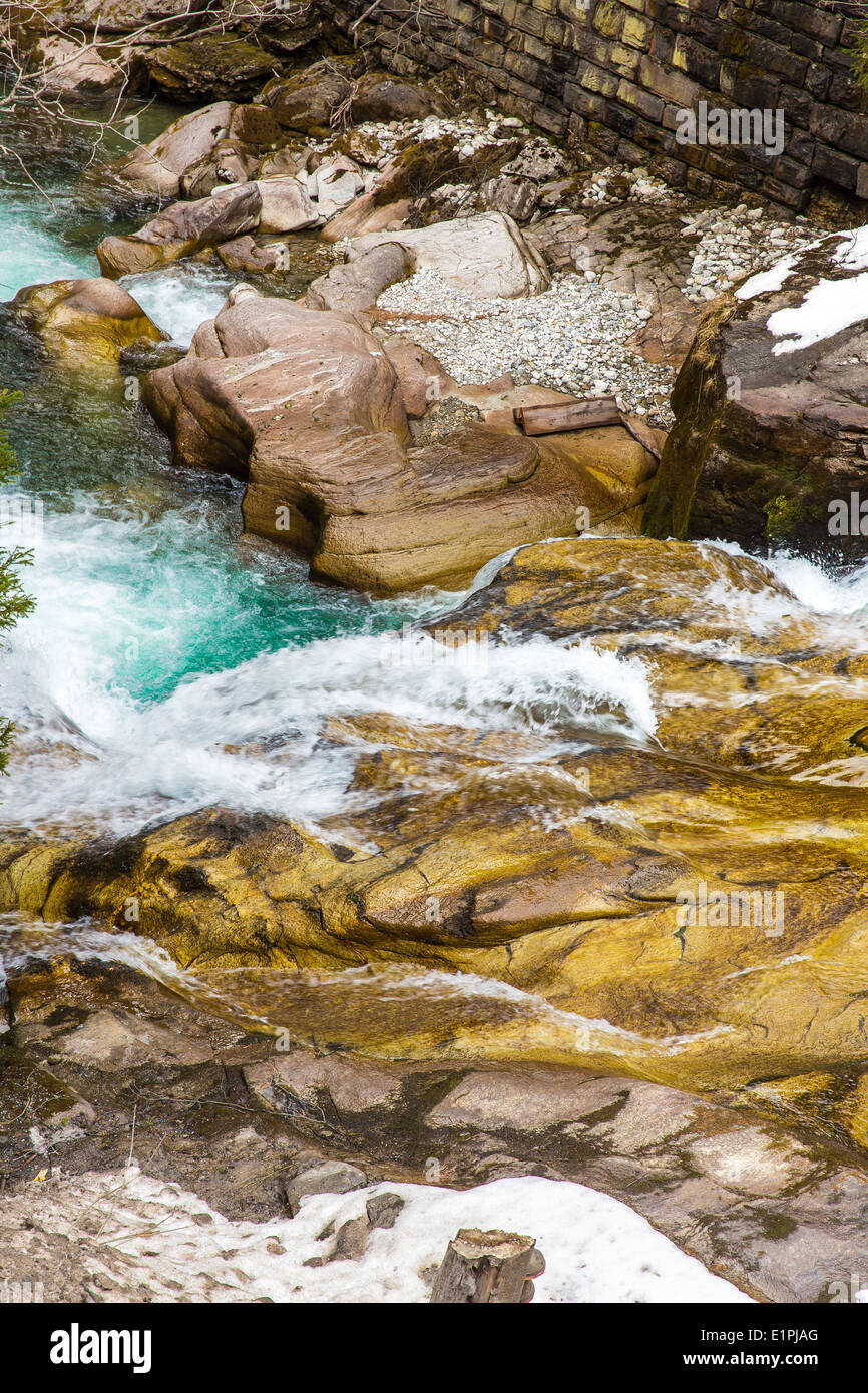 Wasserfall in Ski Resort Stadt Bad Gastein, Österreich, Land Salzburg Stockfoto