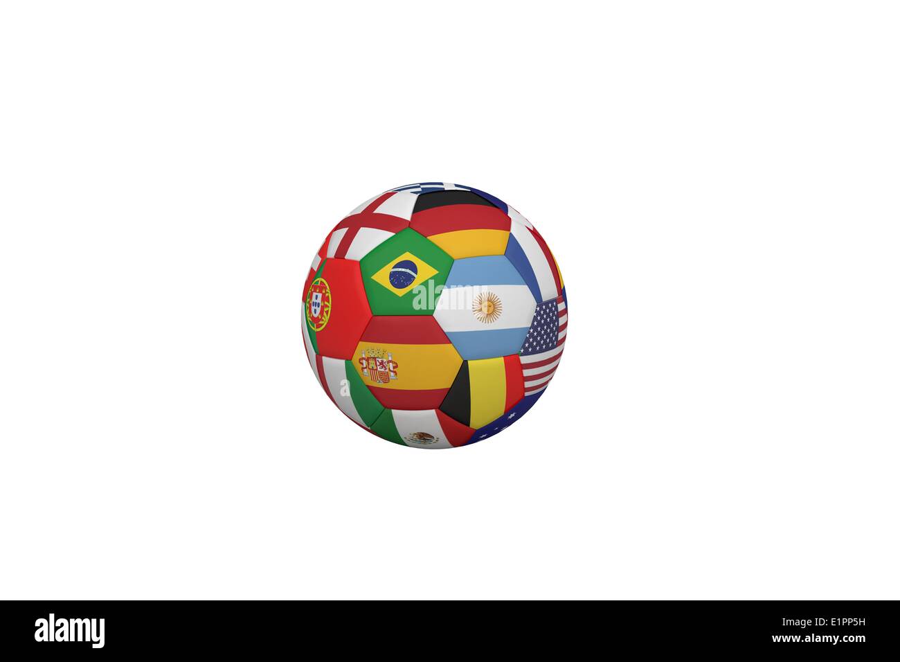 Fußball in Multi-nationalen Farben Stockfoto