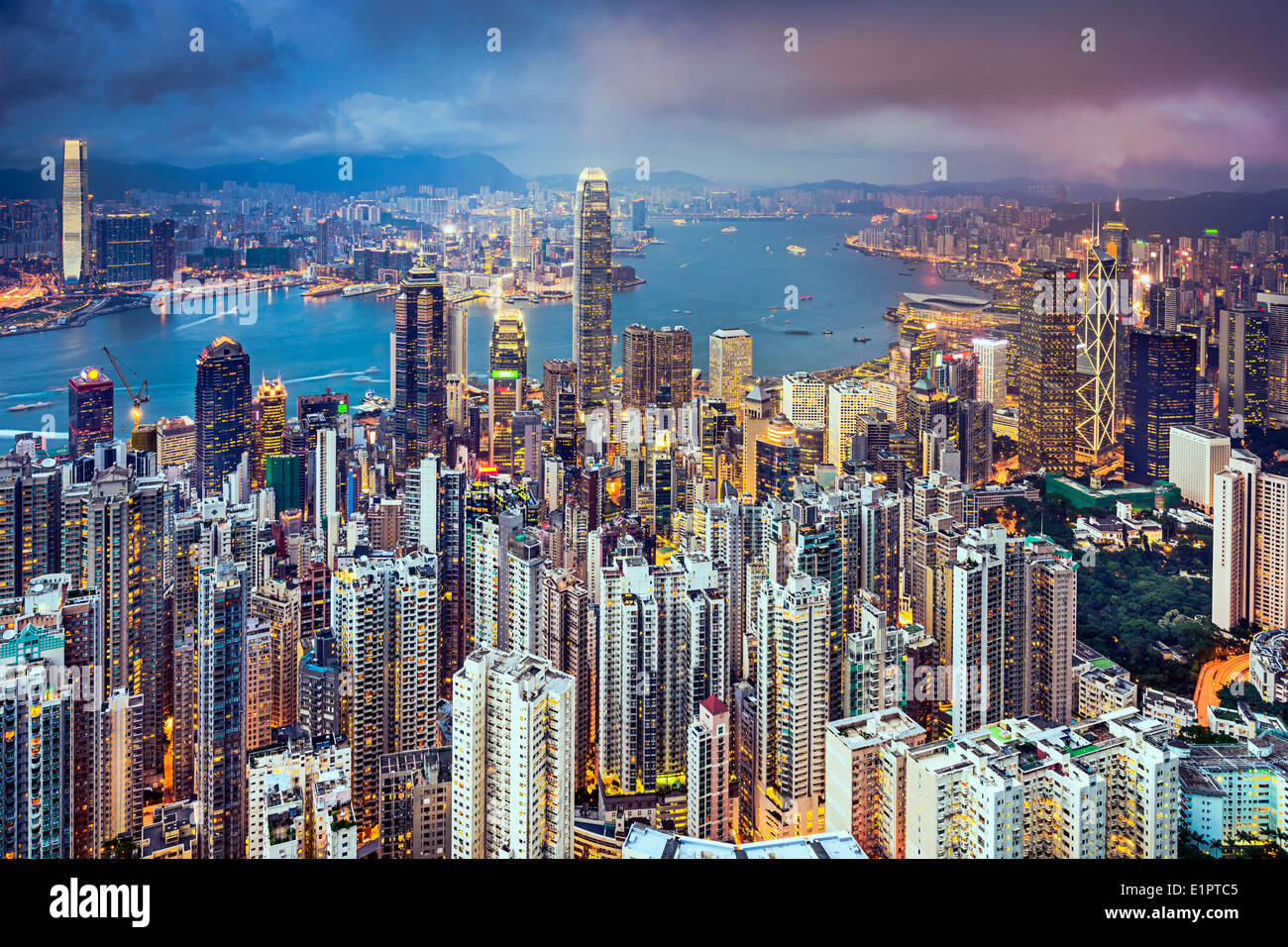 Skyline von Hong Kong, China Stockfoto