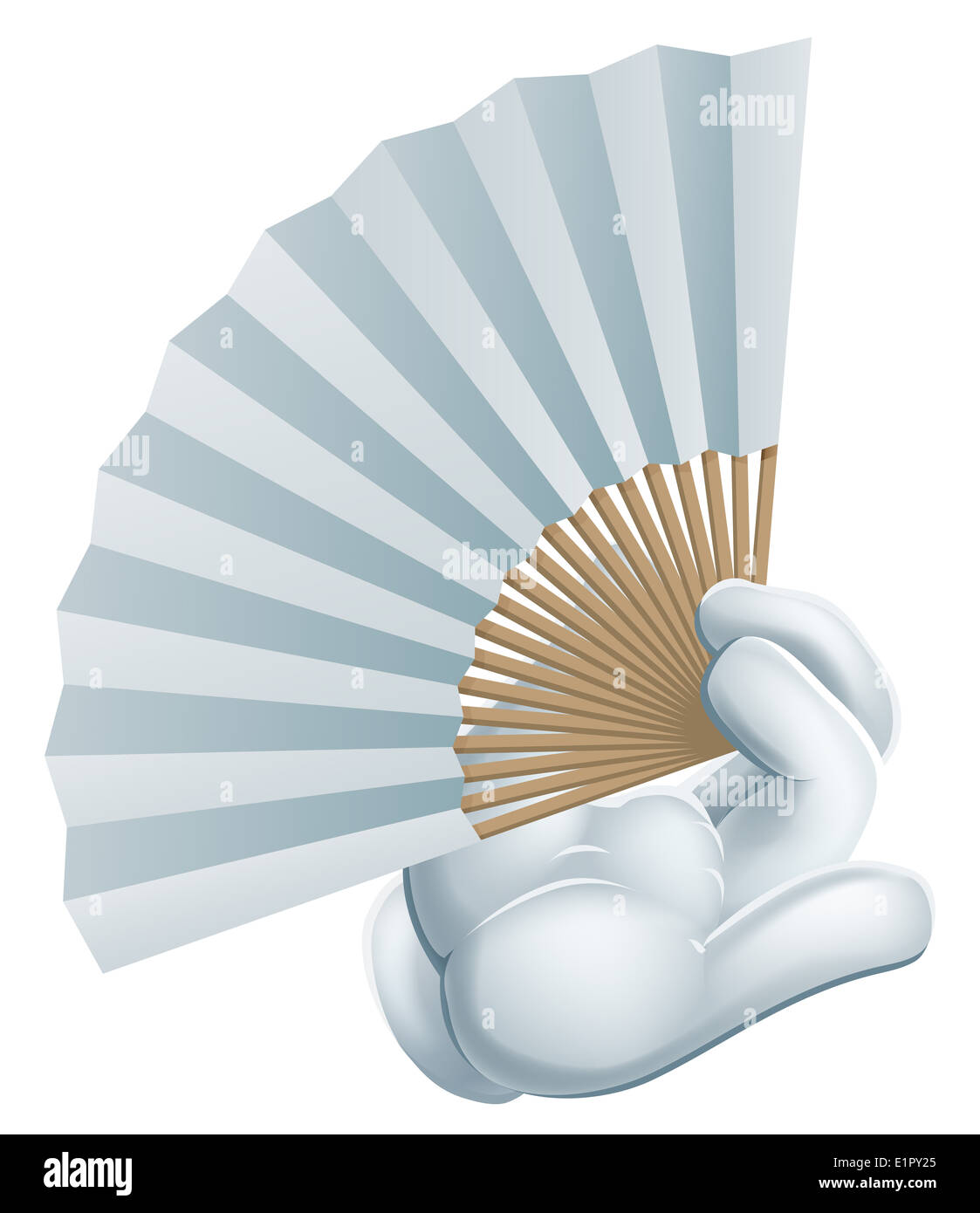 Ein Beispiel für eine Cartoon-Hand ein Papier chinesische Handfächer Stockfoto