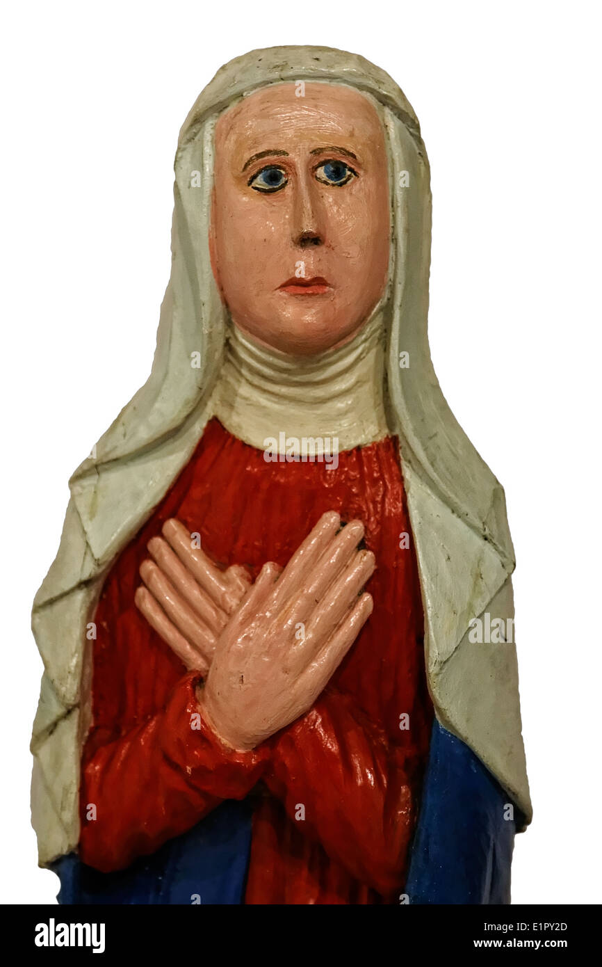 Polnischen religiösen Holz schnitzen - Jungfrau Maria - Krakau ethnographische Museum Stockfoto