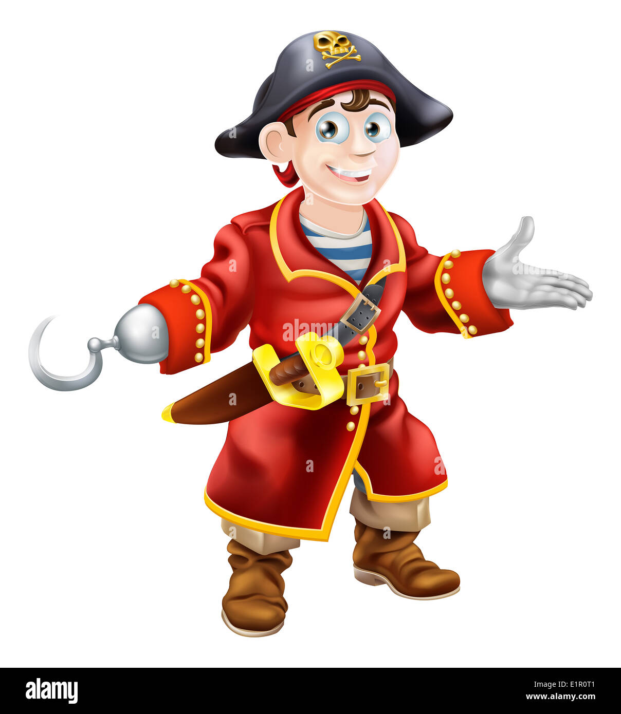 Zur Veranschaulichung der glückliche junge Cartoon Pirat Stockfoto