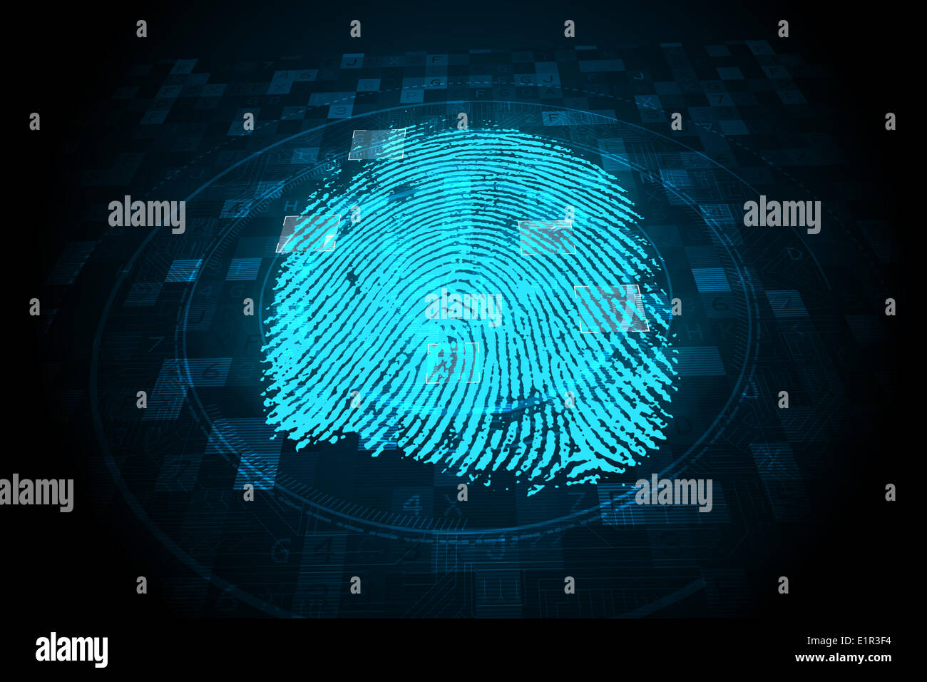 Digitale Sicherheit Finger print scan Stockfoto