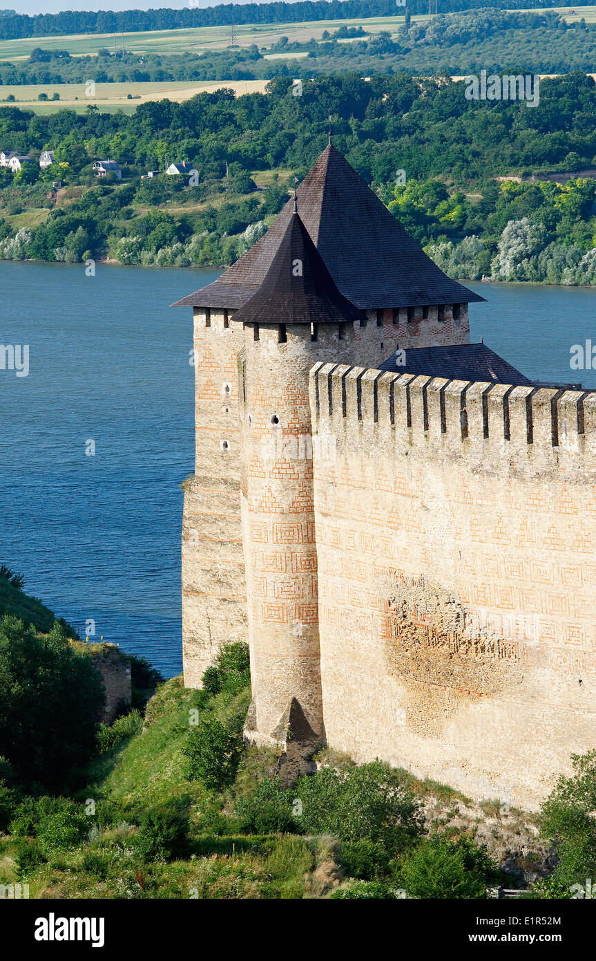 Ukraine, Chernivtsi Oblast Provinz, Fort von Chotiner. Stockfoto