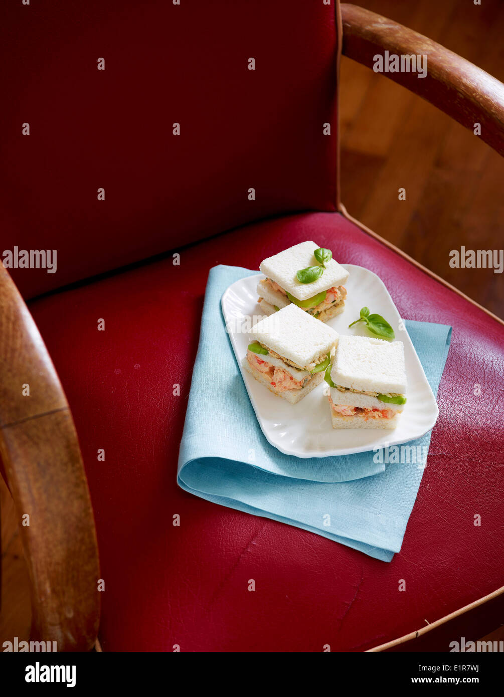 Mini-Garnelen-sandwiches Stockfoto