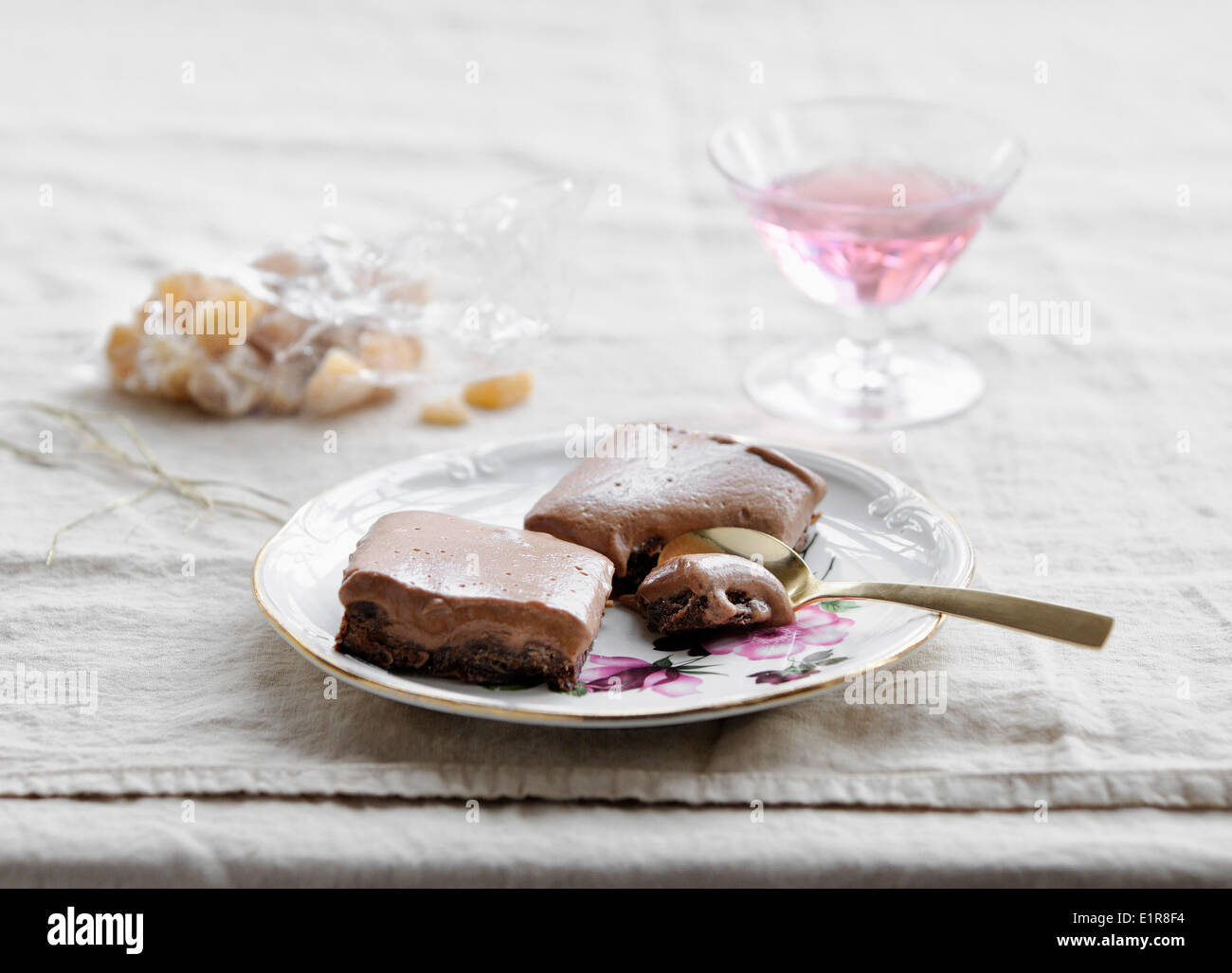 Mousse au Chocolat Torte Stockfoto