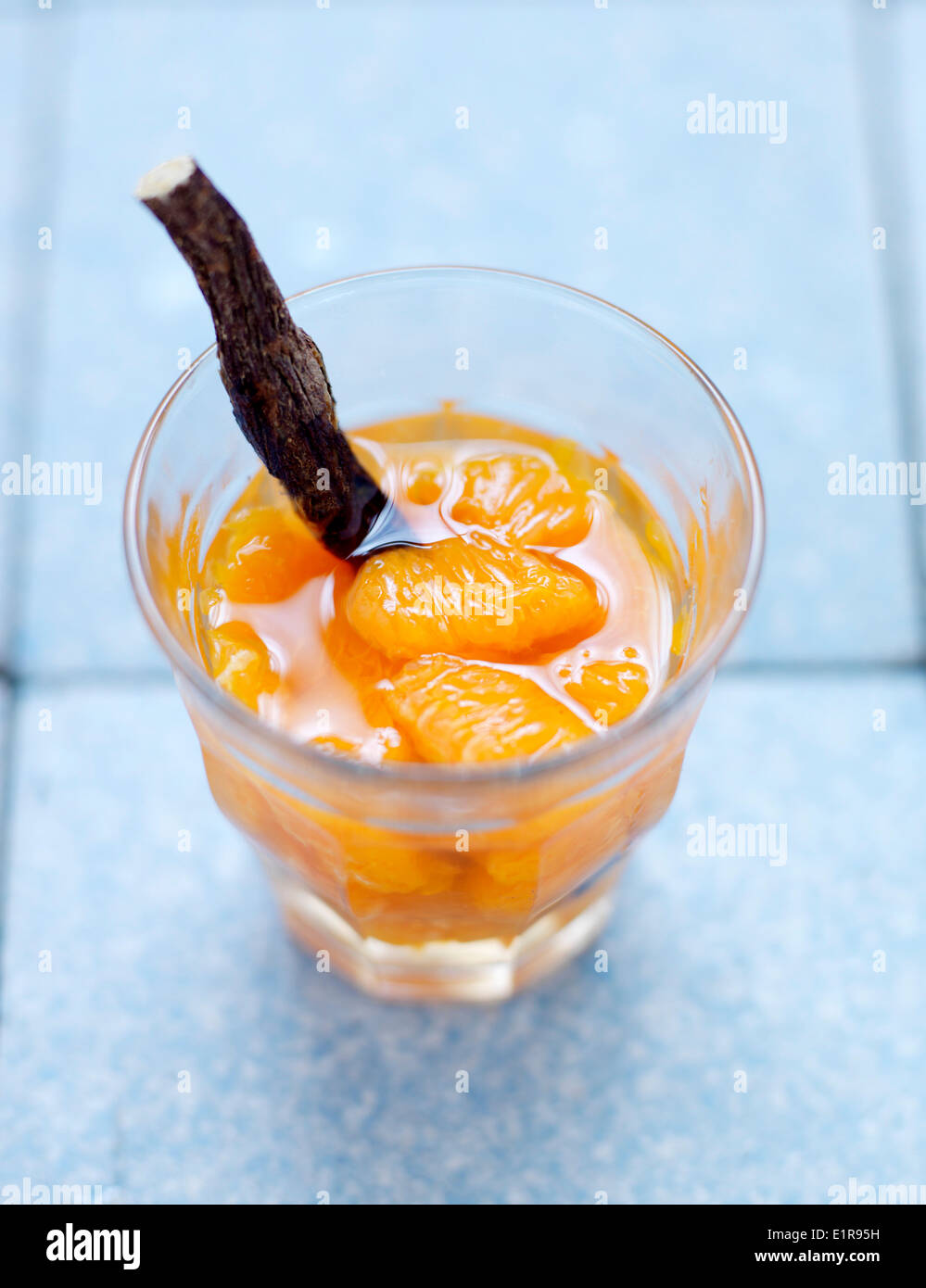 Lakritz-Aroma Clementine Suppe Stockfoto