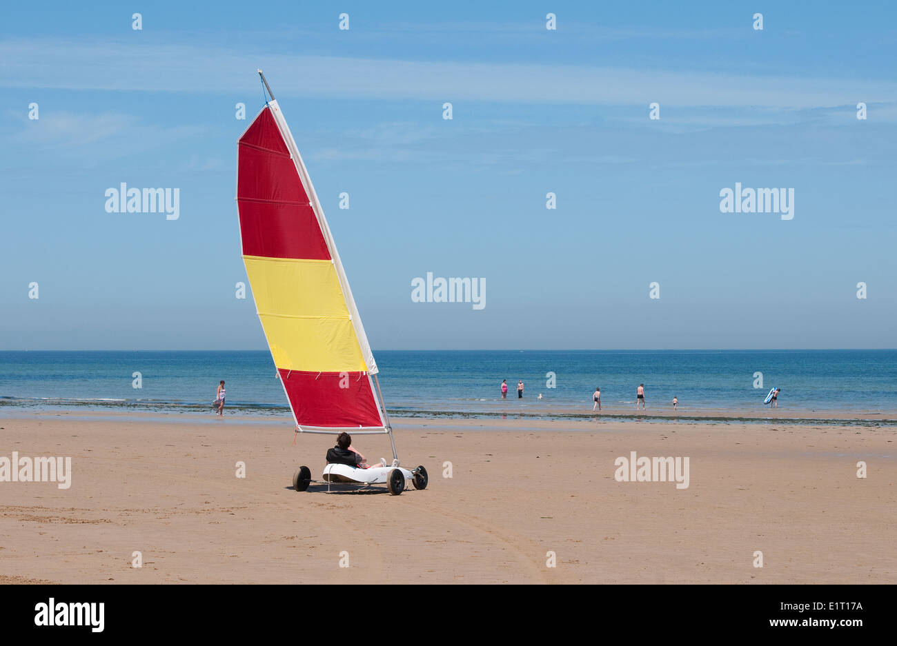 Land-Yacht auf Juno Beach, Normandie, Frankreich Stockfoto