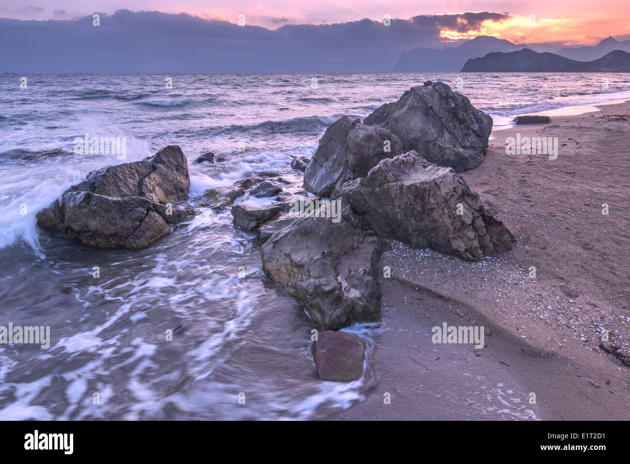 Schwarzes Meer-Landschaft auf der Krim Stockfoto