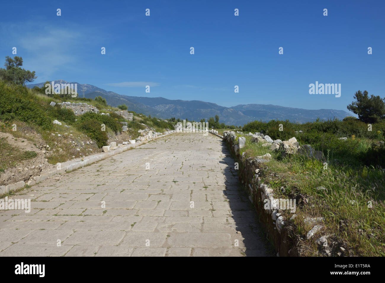 Decumanus (gepflasterte Ost-West-Straße), Xanthos, Türkei 140422 60946 Stockfoto