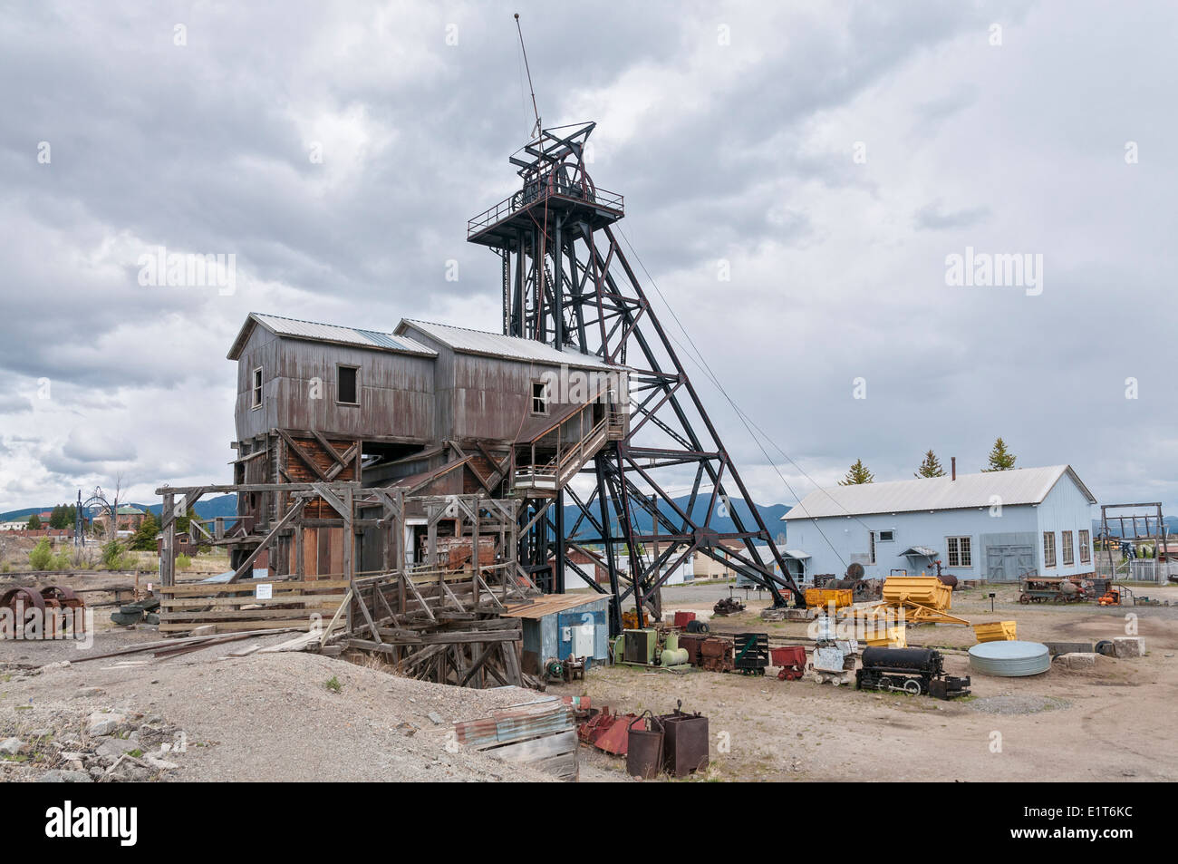 Montana, Butte, World Museum of Mining, Orphan Mädchen Silber und Zinkgrube betrieben 1875 bis 1956, Fördergerüst Stockfoto