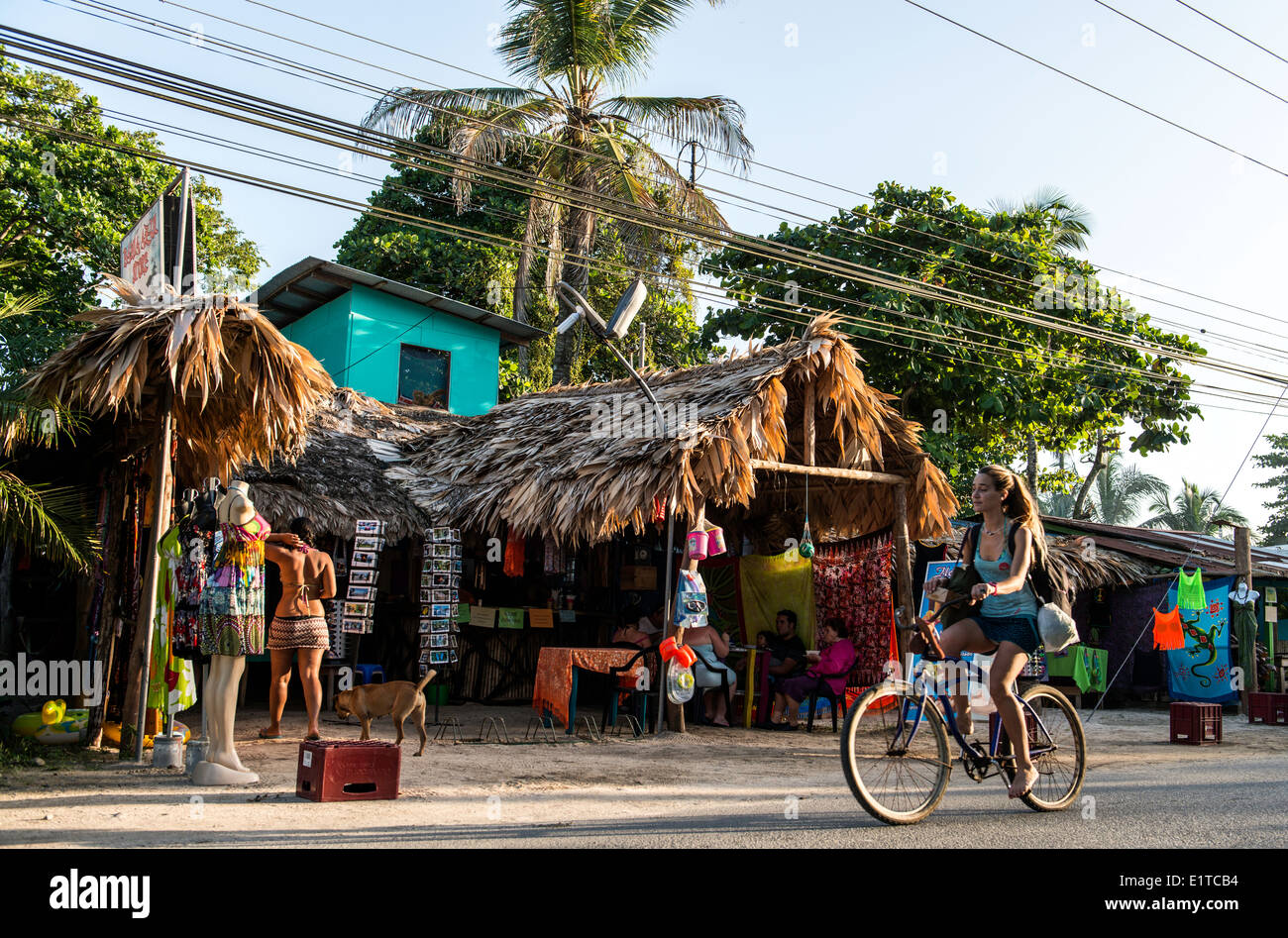 Touristischen Radfahren Puerto Viejo Limon Costa Rica Stockfoto