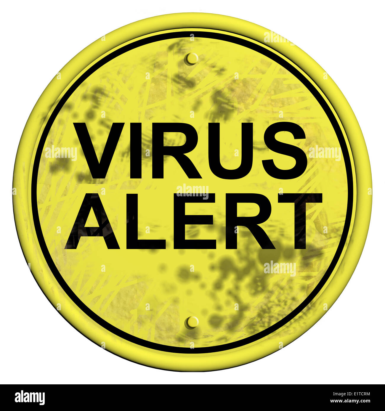 Computer-Virus alert, grungy Zeichen in 3d software Stockfoto